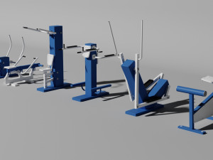 street exercise equipment collection 3D Модель