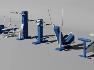 street exercise equipment collection 3D Model