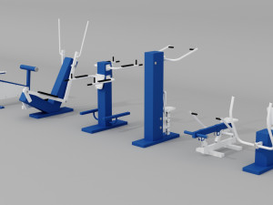 street exercise equipment collection 3D Модель