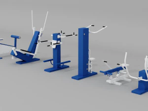 street exercise equipment collection 3D Model