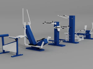 street exercise equipment collection 3D Model