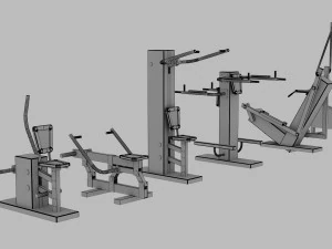street exercise equipment collection 3D Model