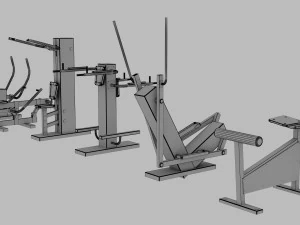 street exercise equipment collection 3D Model