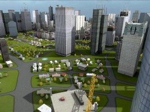 city low poly Modèle 3D