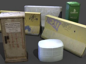 street props low poly 3D Model
