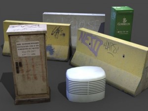 street props low poly Modèle 3D