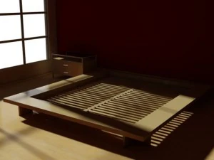 फ्रेंच बिस्तर आधुनिक शैली 3D मॉडल