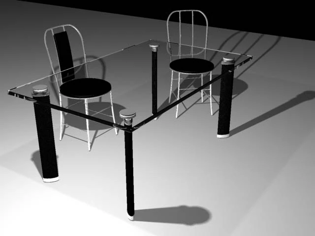 black glass table 3D Model .c4d .max .obj .3ds .fbx .stl .blend 