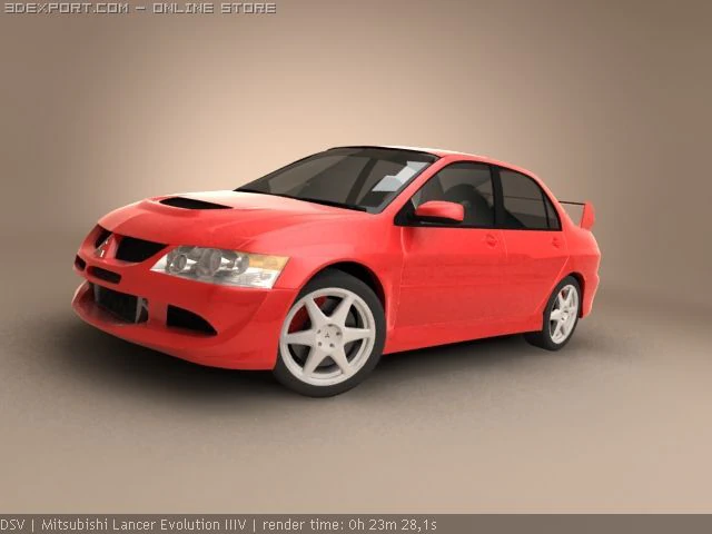 mitsubishi lancer evo 8 3D Model .c4d .max .obj .3ds .fbx .stl .blend 