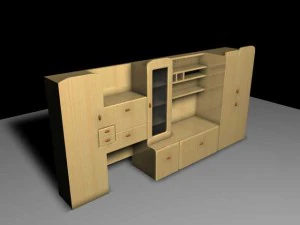 Wohnzimmerregal 3D Modell