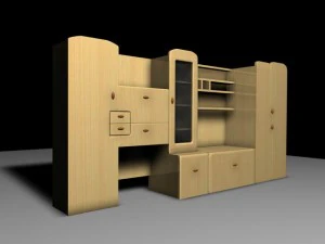 living room shelf 3D Model