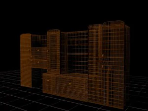 living room shelf 3D Model
