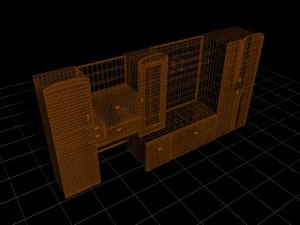 living room shelf 3D Model