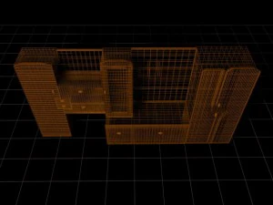 living room shelf 3D Model