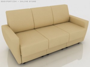 the sofa from three sections o 3D Model