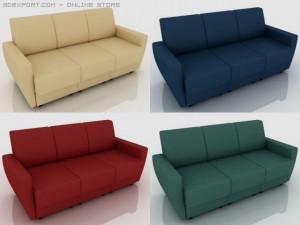 the sofa from three sections o 3D Model