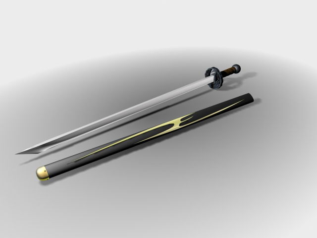 japan sword Modelo 3D .c4d .max .obj .3ds .fbx .stl .blend 