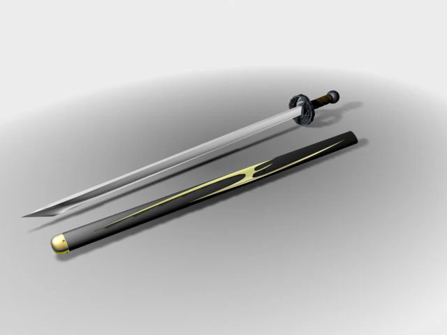 japan sword 3D Model .c4d .max .obj .3ds .fbx .stl .blend 
