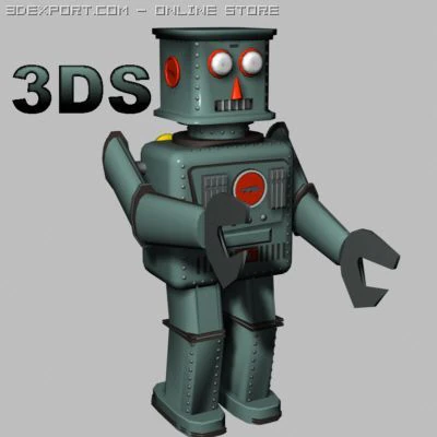 tin robot toy 3D Model .c4d .max .obj .3ds .fbx .stl .blend 
