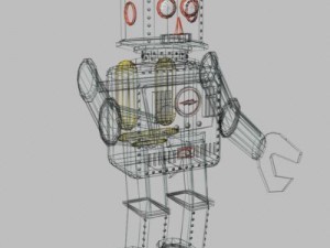 tin robot toy Model 3D