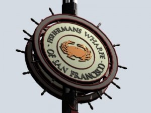 fishermans wharfe sign Model 3D