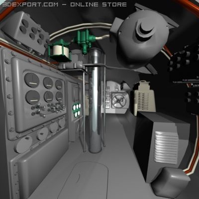 submarine interior cutaway Modèle 3D .c4d .max .obj .3ds .fbx .stl .blend 