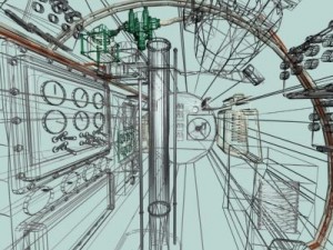 submarine interior cutaway Modèle 3D