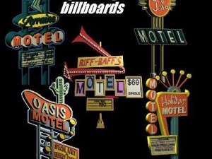 motel signs pack of 5 3D Model