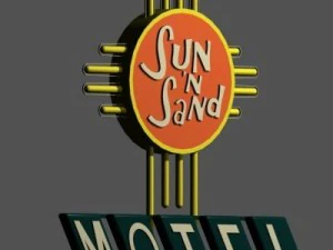 motel signs pack of 5 3D Model