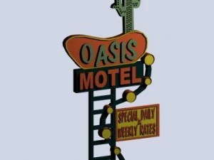 motel signs pack of 5 3D Model
