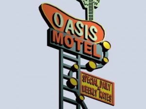 motel signs pack of 5 3D Model