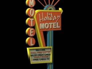 motel signs pack of 5 3D Model