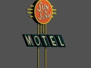 motel signs pack of 5 3D Model