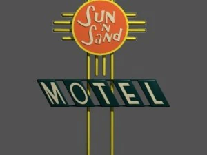 motel signs pack of 5 3D Model