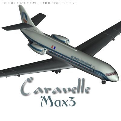 sud aviation caravelle Model 3D .c4d .max .obj .3ds .fbx .stl .blend 
