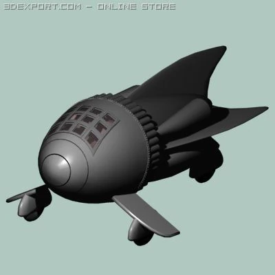 flash gordon spaceship 3D Model .c4d .max .obj .3ds .fbx .stl .blend 