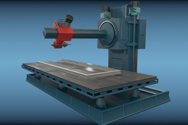 3d three-dimensional machine for metal processing Model 3D .c4d .max .obj .3ds .fbx .stl .blend 