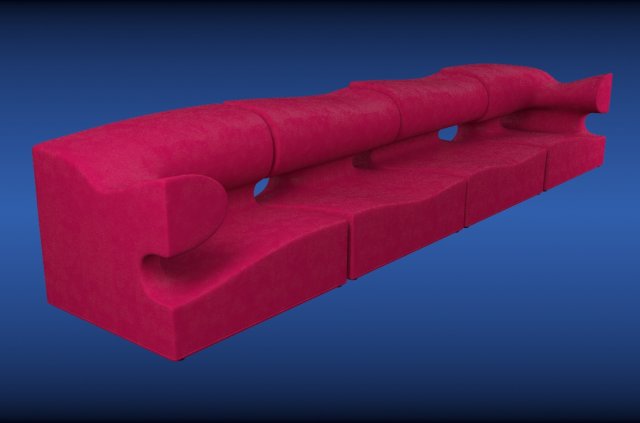 dimkra divan kubizmo 3D Model .c4d .max .obj .3ds .fbx .stl .blend