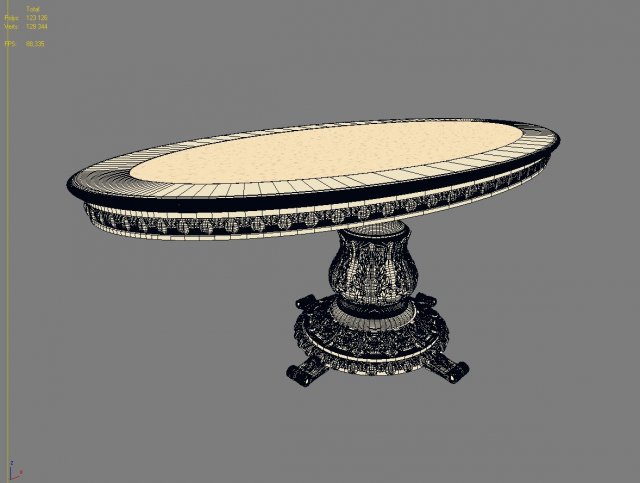 classic dining table 3D Model .c4d .max .obj .3ds .fbx .stl .blend 