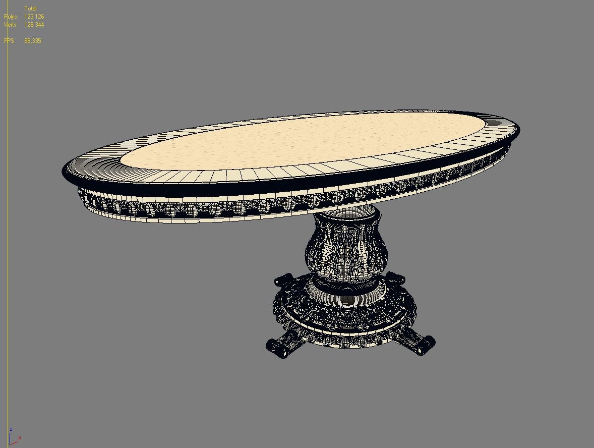 Classic Dining Table 3d Model In Kitchen 3dexport