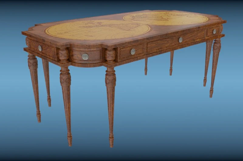 classic table interior 3D Model .c4d .max .obj .3ds .fbx .stl .blend 