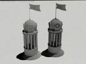 вежа з годинником 3D Модель