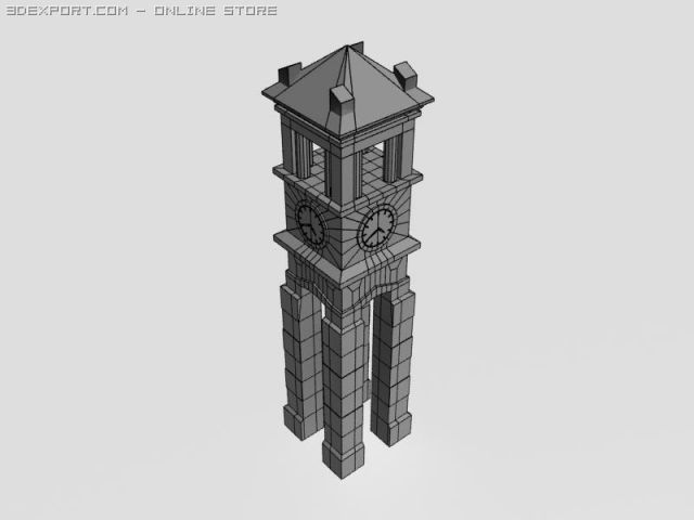 clocktower2 3D Модель .c4d .max .obj .3ds .fbx .stl .blend 