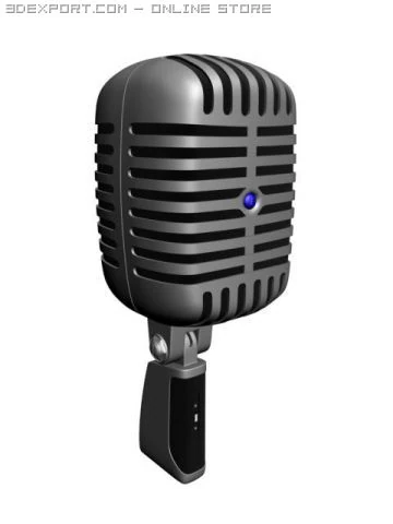 chrome microphone2 3D Model .c4d .max .obj .3ds .fbx .stl .blend 