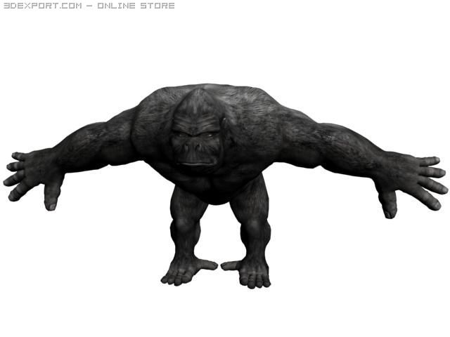 gorila 3Dモデル .c4d .max .obj .3ds .fbx .stl .blend 