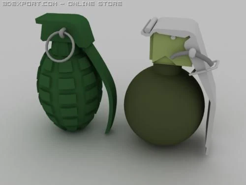 граната 3D Модель .c4d .max .obj .3ds .fbx .stl .blend 