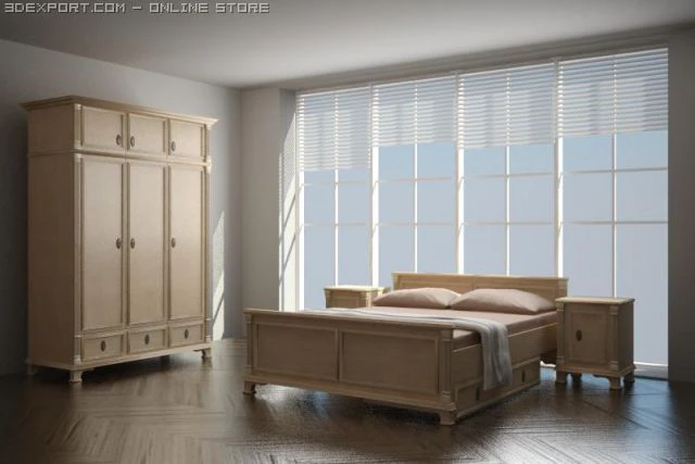 bed room 3D Model .c4d .max .obj .3ds .fbx .stl .blend 