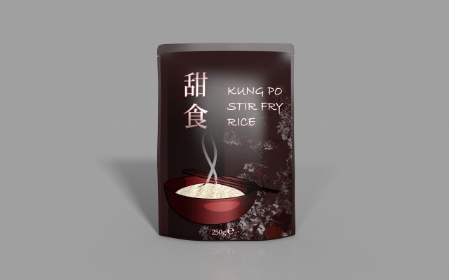 Rice pouch 3D Model .c4d .max .obj .3ds .fbx .stl .blend 