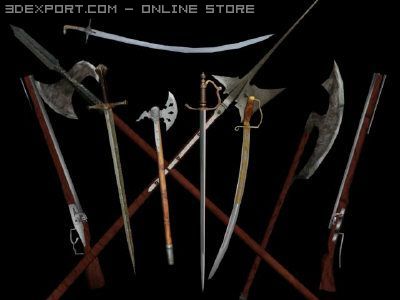 low poly armory 10 models Modèle 3D .c4d .max .obj .3ds .fbx .stl .blend 