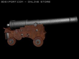 naval cannon 3D Модель